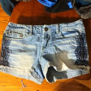 Embroidered Jean Shorts